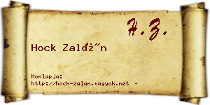 Hock Zalán névjegykártya